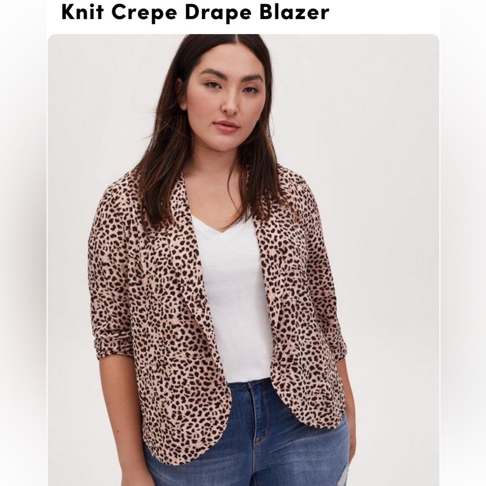 Torrid Knit Drape Blazer (leopard) NWT